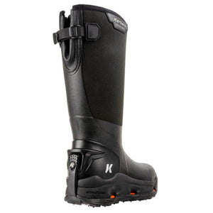 Korkers black tall waterproof boot with rear strap and lugged sole
