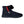 Black quilted ankle boot with side zipper and faux fur lining