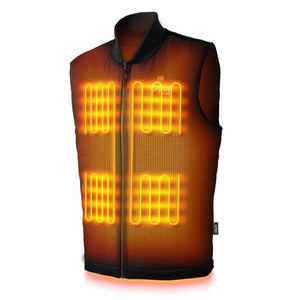 Gobi Heat black heated vest showing internal orange heating elements