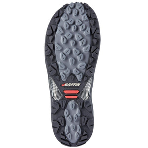 Baffin boot rubber outsole with deep grey and black tread pattern