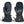 MountTec black heated mittens showing palm and back views with adjustable wrist straps and power button
