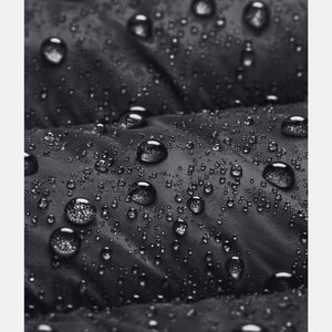 Water droplets on Under Armour water resistant fabric