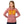 Woman wearing a red Venture Heat quarter zip pullover with glowing orange heating elements on the chest