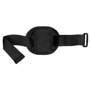 Gerbing black elastic strap with central padded circular section and plastic buckle