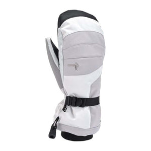 Kombi white and grey insulated winter mitten with black wrist strap
