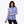 Woman wearing a lavender long sleeve zip up hoodie with a textured fabric