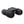 Black compact binoculars with textured grip and gold logo