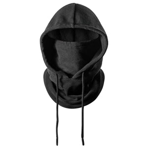 Gobi Heat black fleece balaclava with drawstring hood