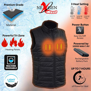 NexGen Heat Men's 'Puffed' Textile Heated Vest