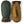 Hestra leather mittens in green and tan with orange trim