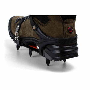 Hillsound traction device attached to a hiking boot