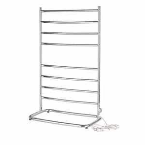 Freestanding chrome electric towel warmer rack with horizontal bars