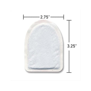 Grabber adhesive warmer pad with 2.75 inch width and 3.25 inch height dimensions