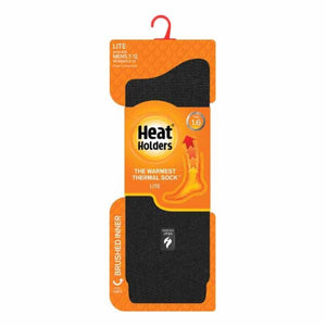 Heat Holders Men's Lite Dunlin Solid Crew Socks - Black