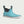 Turquoise Hunter ankle boot with grey neoprene collar and white rubber sole