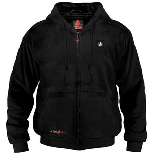ActionHeat black zip up hooded sweatshirt with front pockets