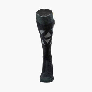 Arctic Volt black heated sock with grey geometric pattern