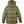 Back view of olive green hooded puffer jacket