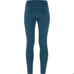 Back view of teal high waisted athletic leggings