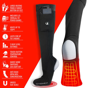 ActionHeat heated socks with power bank and feature list