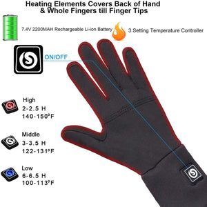 Savior Heat Unisex Electric Rechargeable Battery Heated Winter Warm Glove Liners