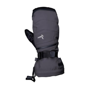 Kombi grey winter mitten with adjustable wrist strap and zipper pocket