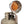 Propane tank heater with glowing orange burner and safety cage
