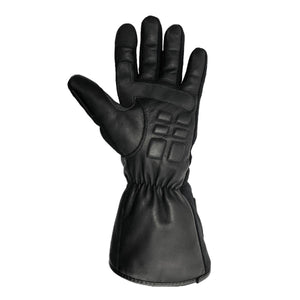 California Heat black leather motorcycle glove with palm padding