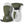 Hestra olive green and white winter mittens with adjustable wrist straps and logo patch