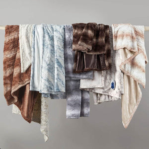 Beautyrest 100% Polyester Faux Tip Dye Long Fur Heated Throw - 50"W x 70"L