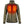 Olive green women's heated fleece jacket with glowing orange chest heating elements