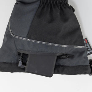 Mobile Warming glove battery pocket with power bank connected