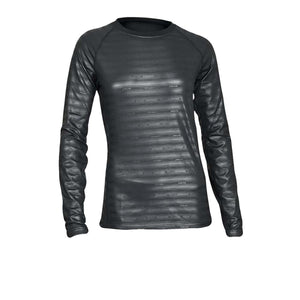 Seirus black long sleeve crew neck base layer top with repeating logo pattern