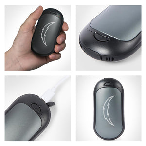 ActionHeat rechargeable hand warmer showing charging port and battery indicator lights
