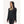 FNDN black long sleeve hooded shirt with red stitching and thumb holes