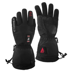 ActionHeat black heated gloves with battery indicator and adjustable wrist strap