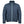 Dark blue quilted puffer jacket with light blue zipper details
