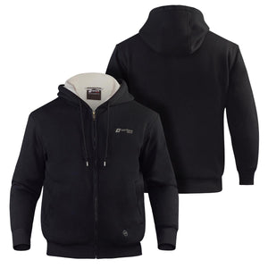 Venture Heat black zip up hoodie with cream lining and hood