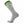 Grey knee high compression sock with lime green and blue trim