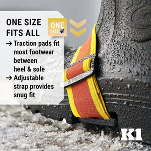 K1 Ice Cleats Original Mid-Sole Ice Cleats High-Profile Intrinsic - Hi-Vis