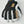Hestra black and white leather ski glove with tan brand patch