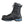 Black leather lace up work boot with blue honeycomb heel detail