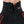 Close up of black high neck shirt with Warm and Safe logo and orange contrast stitching