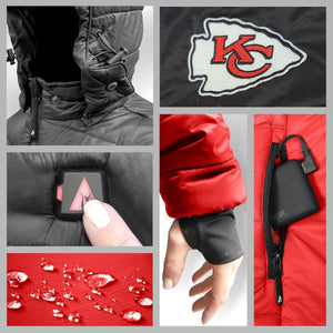 ActionHeat Kansas City Chiefs 5V Women's Colorblock Puffer Battery Heated Jacket