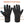 Black heated gloves showing touchscreen fingertips anti-slip palm velcro closure and battery pocket
