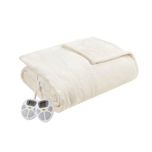 Serta cream heated electric blanket with two digital controllers