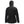 Back view of a black Helly Hansen hooded rain jacket