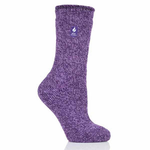Purple Heat Holders thermal crew sock with a textured knit finish