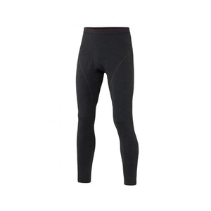 Black merino wool base layer leggings with elastic waistband