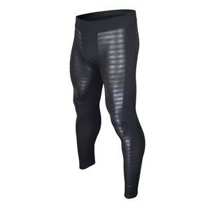 Black compression leggings with textured front panels